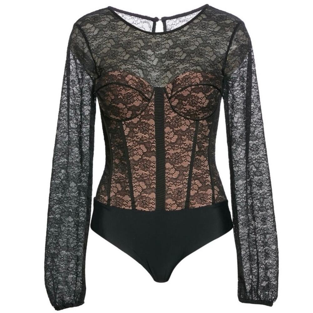 Cami NYC Briar Black Lace Bodysuit SZ L